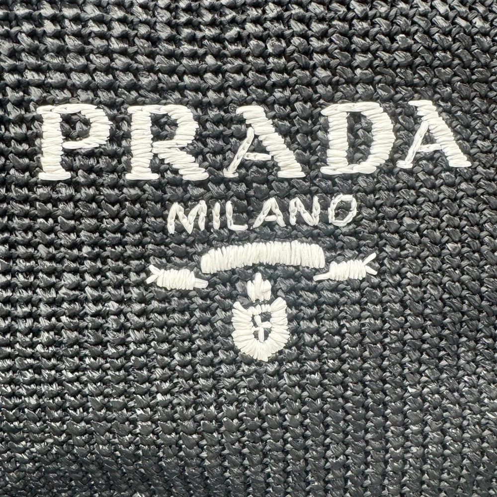 Prada Large Black and White Crochet Handbag - Picture 8 of 9